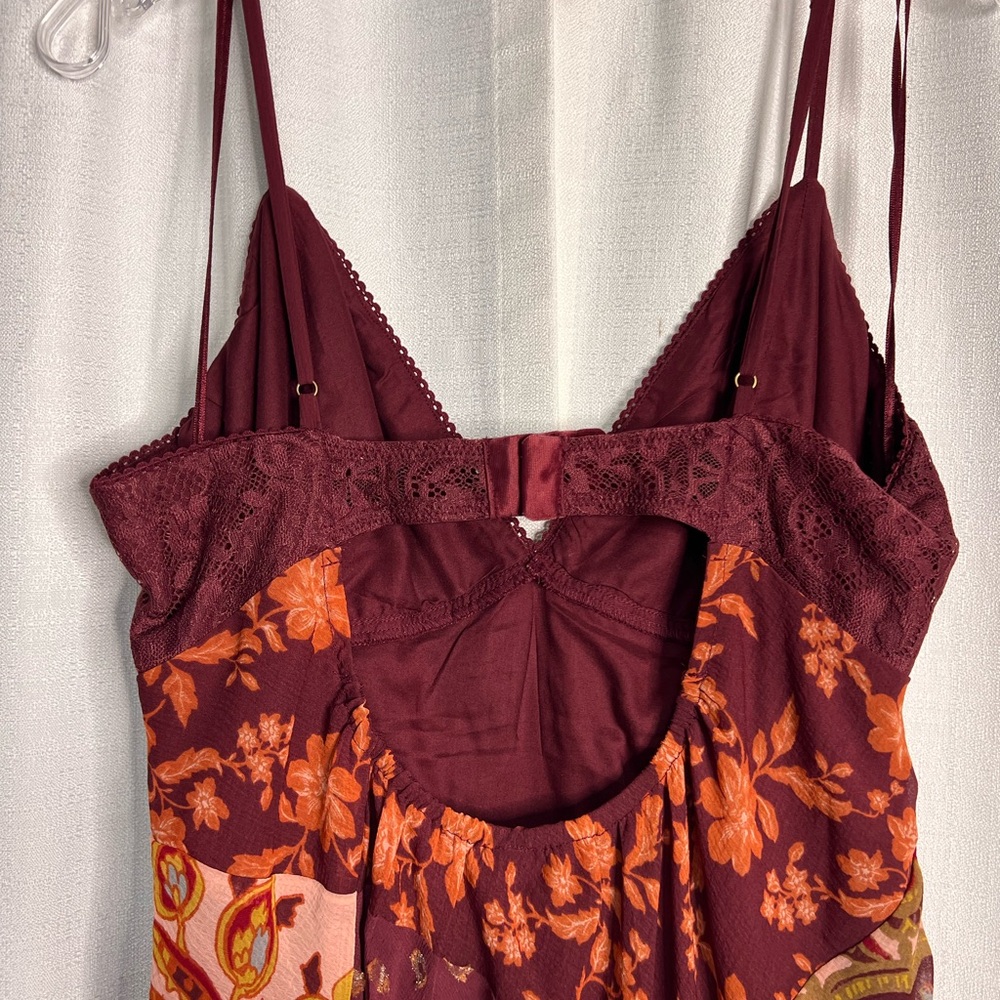 Free People! Evangeline Midi Dress in Brown Combo NWT! - Picture 8 of 11